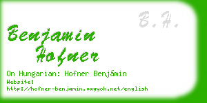 benjamin hofner business card